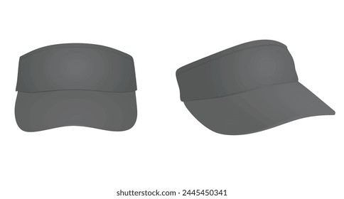 Grey visor cap. vector illustration