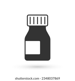 Grey Vitamin complex of pill capsule icon isolated on white background. Healthy lifestyle.  Vector