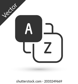 Grey Vocabulary icon isolated on white background.  Vector