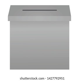 Grey voting box. vector illustration
