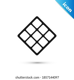 Grey Waffle icon isolated on white background.  Vector