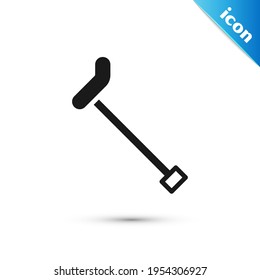 Grey Walking stick cane icon isolated on white background.  Vector
