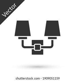 Grey Wall lamp or sconce icon isolated on white background. Wall lamp light. Vector.