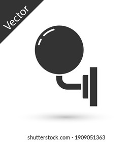 Luz de pared gris o icono espacial aislado en fondo blanco. Luz de la lámpara de pared. Vector.