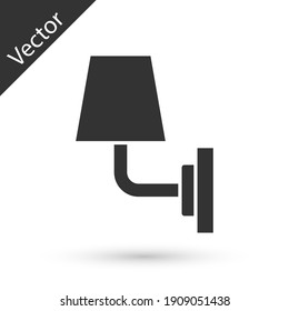 Grey Wall lamp or sconce icon isolated on white background. Wall lamp light. Vector.