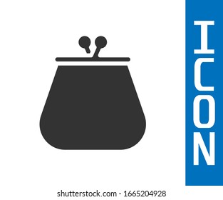 Grey Wallet icon isolated on white background. Purse icon. Cash savings symbol.  Vector Illustration