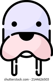 Grey walrus, illustration, vector on a white background.