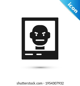 Icono de afiche Gray Wanted aislado en fondo blanco. Recompensa el dinero. Crimen vivo o muerto es ilegal.  Vector