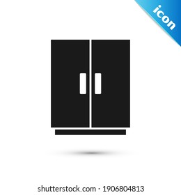 Grey Wardrobe icon isolated on white background.  Vector