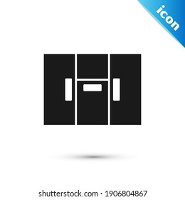 Grey Wardrobe icon isolated on white background.  Vector