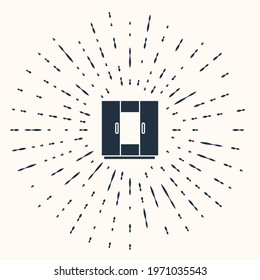 Grey Wardrobe icon isolated on beige background. Abstract circle random dots. Vector