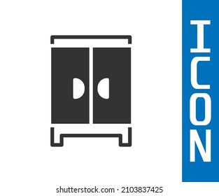 Grey Wardrobe icon isolated on white background. Cupboard sign.  Vector