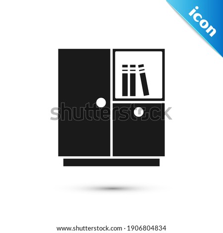 Grey Wardrobe icon isolated on white background.  Vector