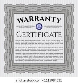 Grey Warranty. With background. Customizable, Easy to edit and change colors. Cordial design. 