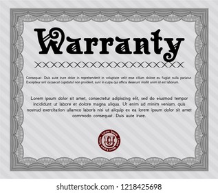 Grey Warranty. With background. Vector illustration. Money design. 