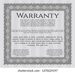 Grey Warranty. With background. Vector illustration. Money Pattern design. 