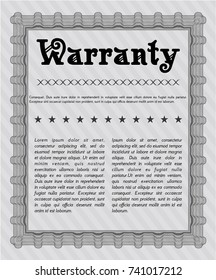Grey Warranty Certificate template. With background. Detailed. Money Pattern design. 