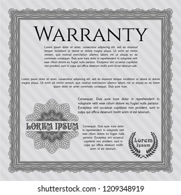 Grey Warranty Certificate template. Beauty design. Customizable, Easy to edit and change colors. With complex linear background. 