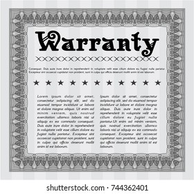 Grey Warranty Certificate template. Beauty design. Vector illustration. Easy to print. 