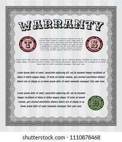  Grey Warranty Certificate template. With complex linear background. Customizable, Easy to edit and change colors. Artistry design. 