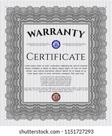 Grey Warranty Certificate template. Customizable, Easy to edit and change colors. Easy to print. Money design. 