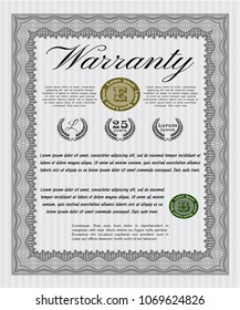  Grey Warranty Certificate template. Easy to print. Detailed. Money Pattern. 