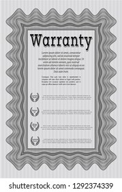 Grey Warranty Certificate template. Excellent design. Detailed. Printer friendly. 