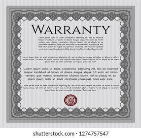 Grey Warranty Certificate template. Good design. Complex background. Customizable, Easy to edit and change colors. 