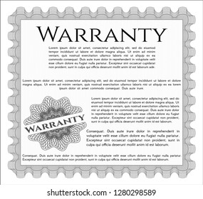 Grey Warranty Certificate template. With guilloche pattern. Money style design. Customizable, Easy to edit and change colors. 