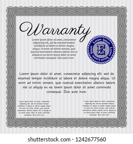 Grey Warranty Certificate template. Money style design. Customizable, Easy to edit and change colors. Easy to print. 