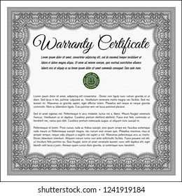 Grey Warranty Certificate template. Printer friendly. Artistry design. Customizable, Easy to edit and change colors. 
