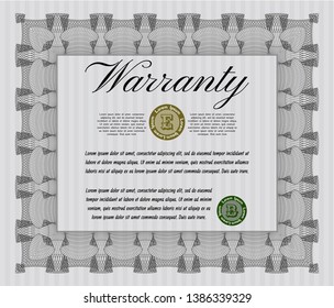 Grey Warranty Certificate template. Printer friendly. Customizable, Easy to edit and change colors. Modern design. 