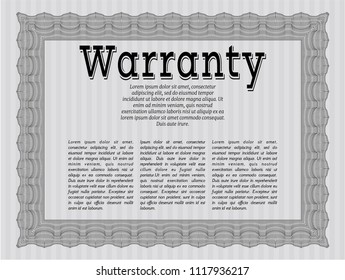 Grey Warranty Certificate template. Superior design. With linear background. Customizable, Easy to edit and change colors. 