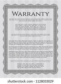 Grey Warranty. With complex background. Customizable, Easy to edit and change colors. Money Pattern design. 