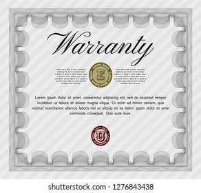 Grey Warranty. Complex background. Customizable, Easy to edit and change colors. Modern design. 