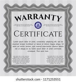 Grey Warranty. With complex background. Good design. Vector illustration. 