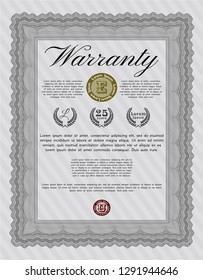 Grey Warranty. Complex background. Superior design. Customizable, Easy to edit and change colors. 
