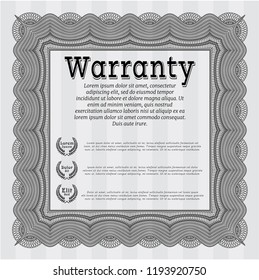 Grey Warranty. Customizable, Easy to edit and change colors. With guilloche pattern. Elegant design. 