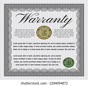 Grey Warranty. Customizable, Easy to edit and change colors. With guilloche pattern. Excellent design. 
