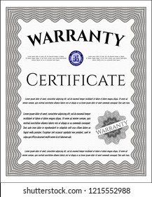 Grey Warranty. Customizable, Easy to edit and change colors. With guilloche pattern. Money Pattern. 