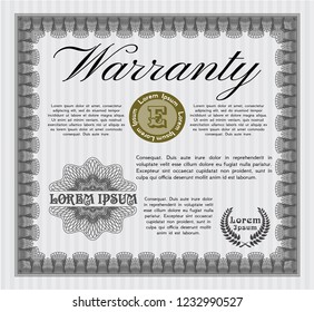 Grey Warranty. Customizable, Easy to edit and change colors. Printer friendly. Cordial design. 