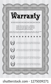 Grey Warranty. Customizable, Easy to edit and change colors. With complex background. Money Pattern. 