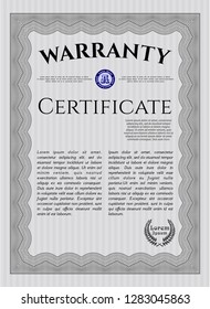 Grey Warranty. Detailed. With great quality guilloche pattern. Sophisticated design. 