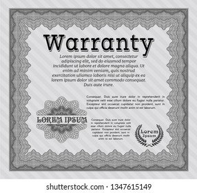 Grey Warranty. Detailed. With great quality guilloche pattern. Cordial design. 