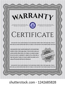 Grey Warranty. Detailed. With quality background. Money Pattern. 