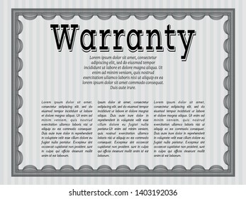 Grey Warranty. Easy to print. Vector illustration. Artistry design. 
