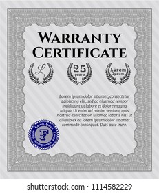 Grey Warranty. Elegant design. Customizable, Easy to edit and change colors. With linear background. 