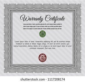 Grey Warranty. Excellent design. Customizable, Easy to edit and change colors. With complex background. 
