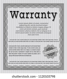 Grey Warranty. Excellent design. Vector illustration. With complex background. 