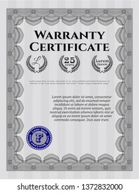 Grey Warranty. Good design. Customizable, Easy to edit and change colors. With complex linear background. 